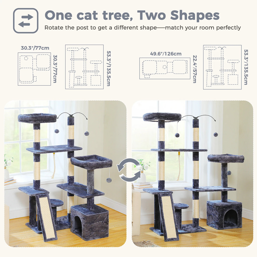 PAWZ Road Multi-Level Cat Tree Tower with Sisal Scratching Posts