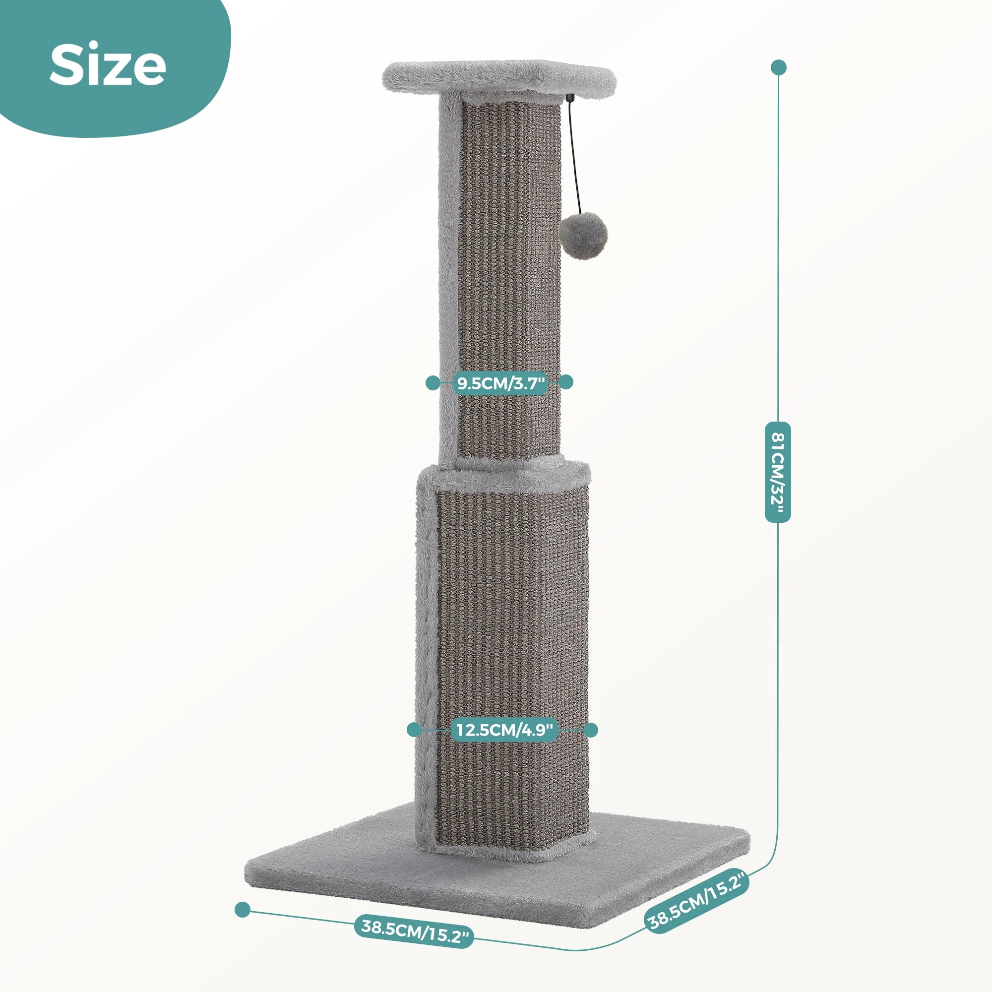 PAWZ Road Cat Scratcher With Woven Sisal Ball Toy Indoor