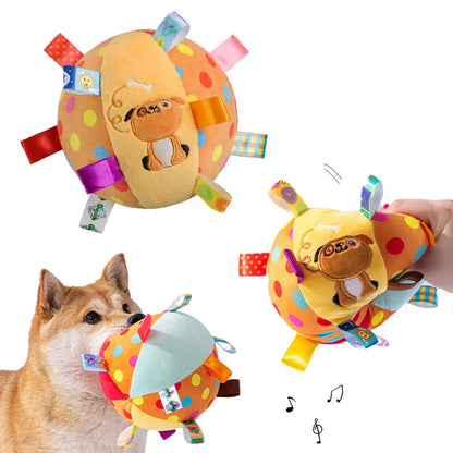 Aggressive Chewers Interactive Ball Dog Toy With Plush Handle