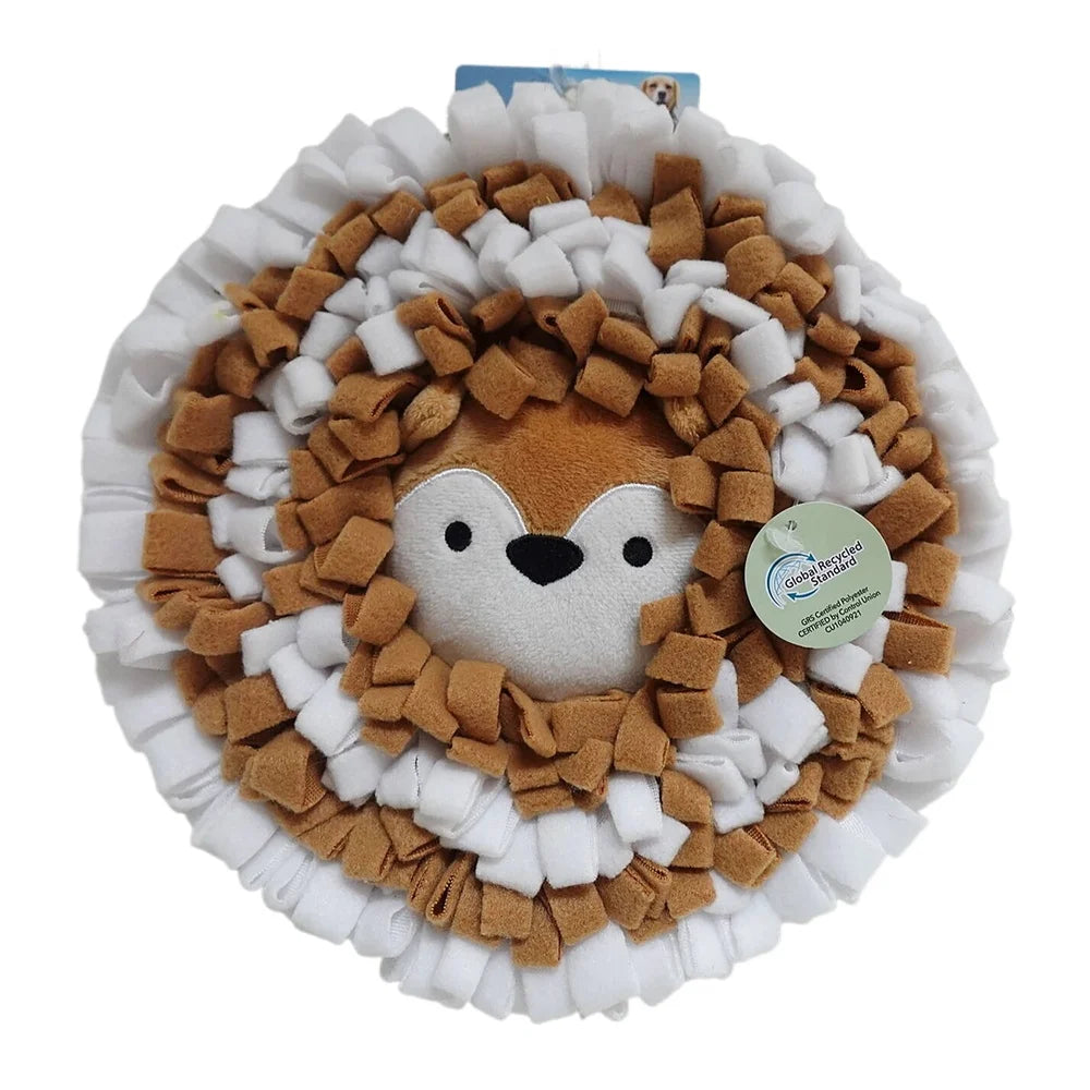 Wildlife Snuffle Fox Mat 10inch Dog Toy Chew Treat Dispenser Non-Slip Polyester Durable Fun Feeding Mat Dogs