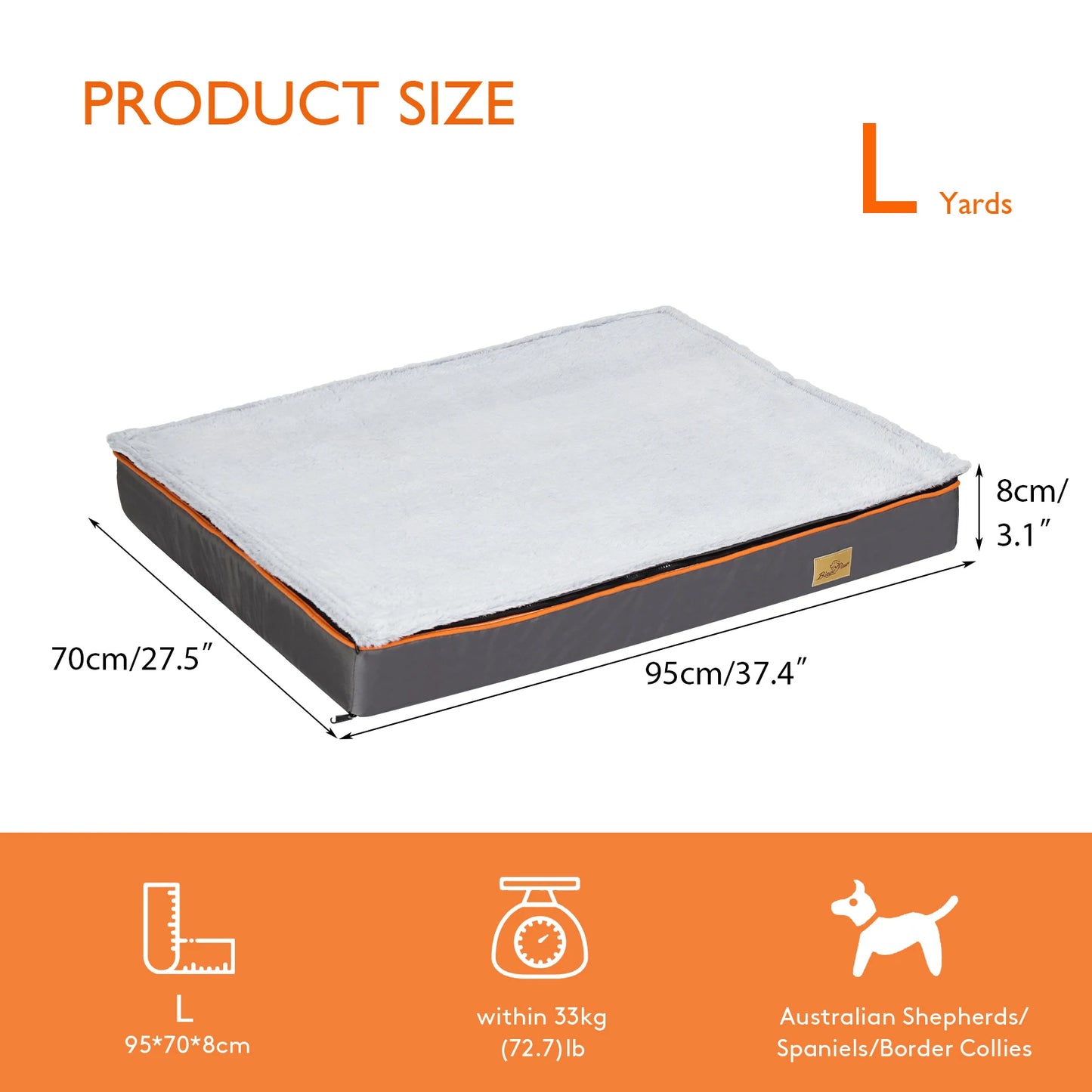 Pet Harmony Supplies Orthopedic Dog Bed With Washable Cover