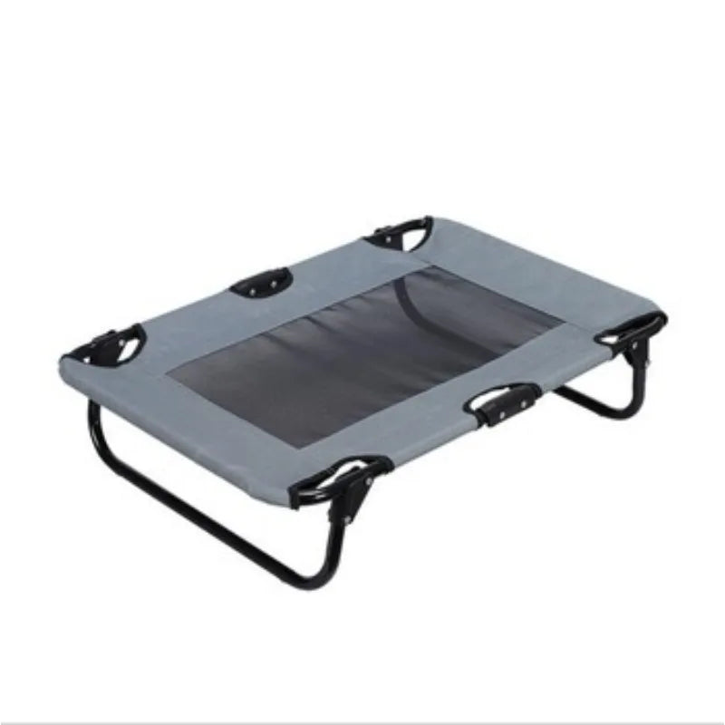 Collapsible Raised Pet Camping Bed Breathable Ventilated Mesh Surface Removable Waterproof Oxford Cloth Foldable Metal Bracket Anti-moisture Elevated Dog Bed Summer Heat Relief Rest Bed For Large Medium Dogs pet bed