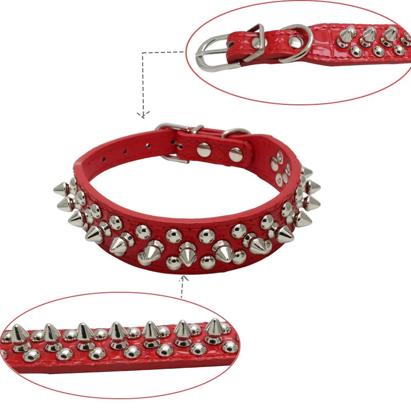 Rivet Collar and Leash Set for Medium to Large Dogs