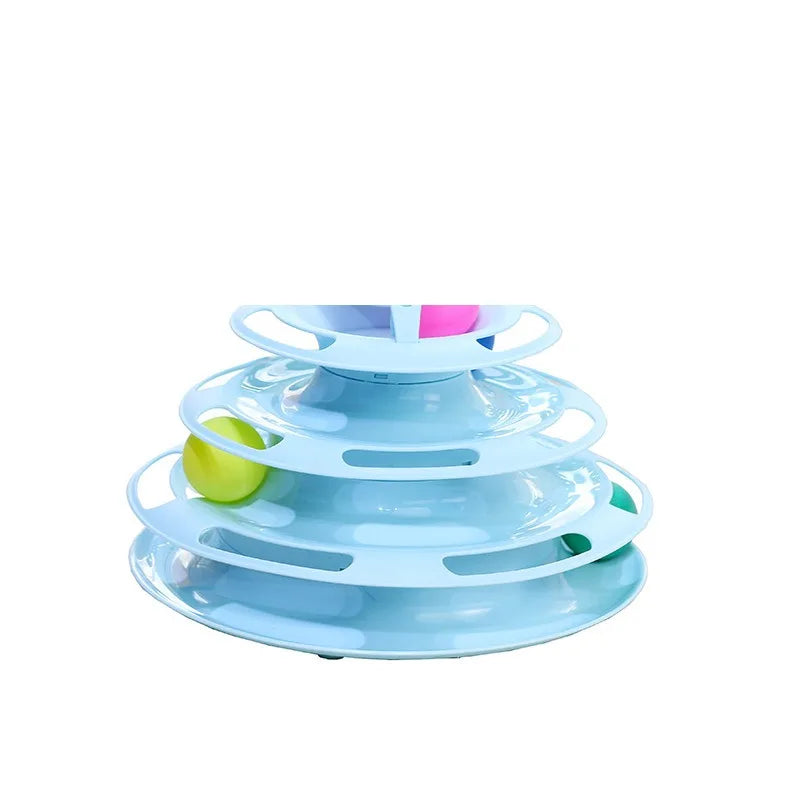 Cat Turntable Toy Plastic Multi Layer Teaser Relieves Boredom