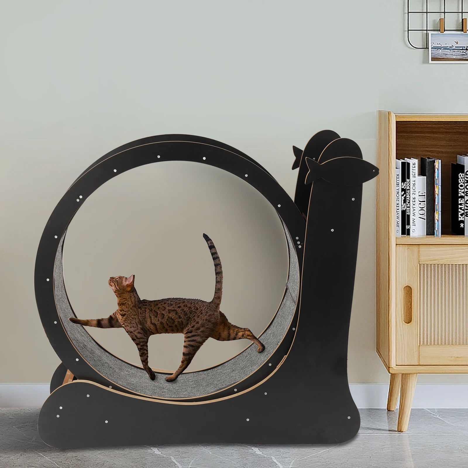Cat Exercise Wheel Treadmill With Carpeted Runway For Cats