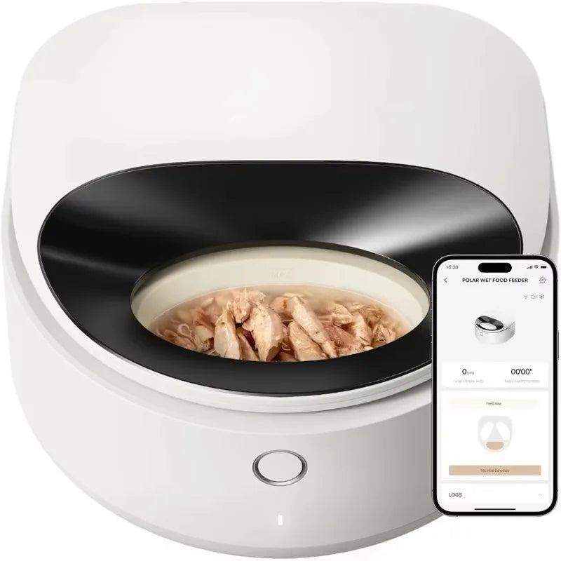Automatic Cat Feeder Wet Food Refrigerated New Control,Semiconductor Cooling&Chills Wet Food Dispenser,Timed Auto Pet Feeder