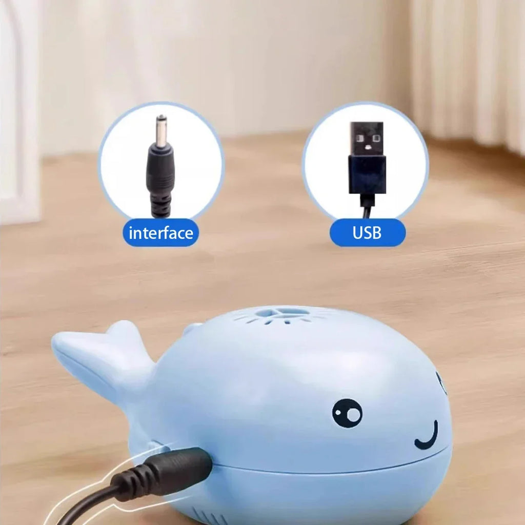 Interactive Cat Toy Whale Jet Ball Electric USB Dual Fan
