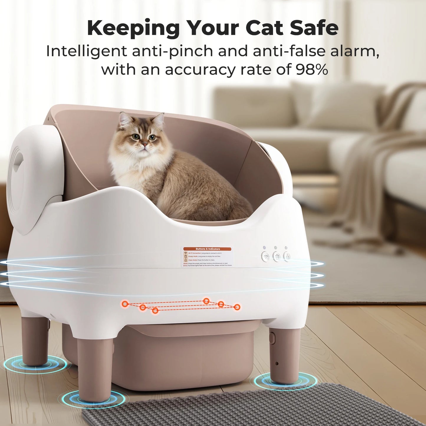 Lunapurr Automatic Self Cleaning Cat Litter Box With App Control