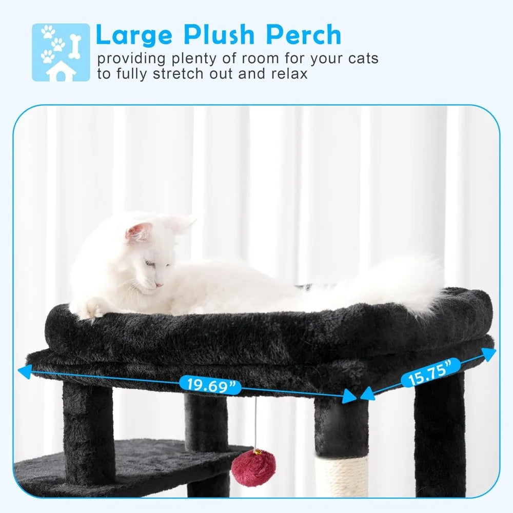 Pet Harmony Supplies Cat Tree Tower With Condo Hammock