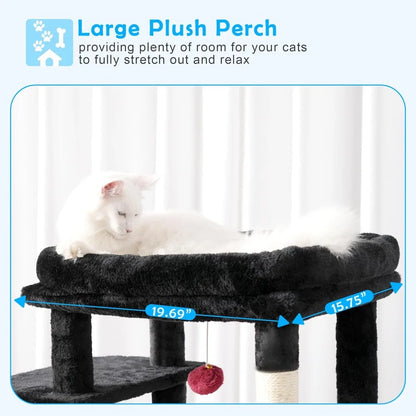 Pet Harmony Supplies Cat Tree Tower With Condo Hammock