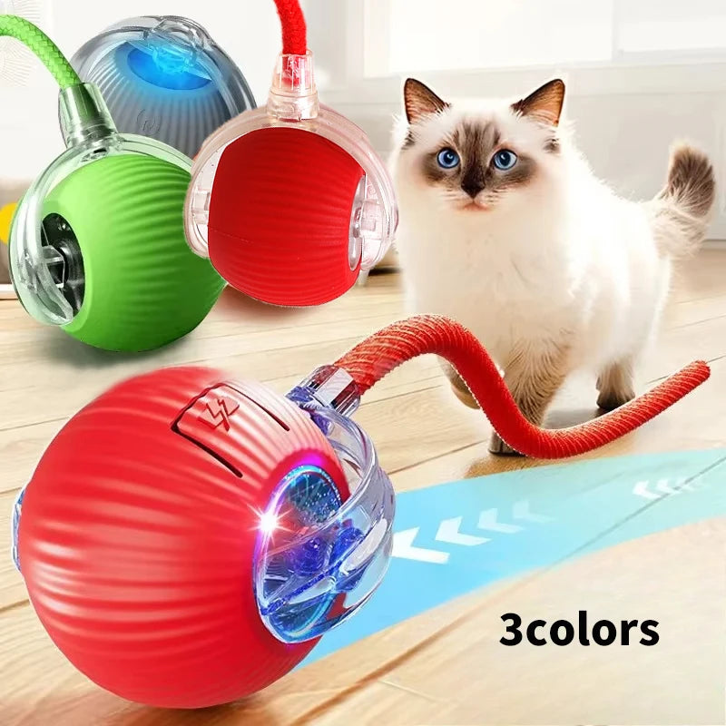 Interactive Cat Ball Toy Auto Rolling Teaser Sensor Kitten Rechargeable