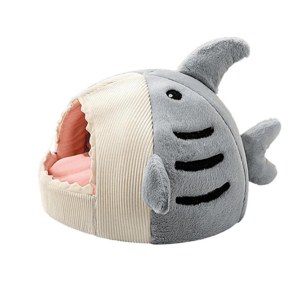Shark Shaped Enclosed Pet Bed for Dogs and Cats Warmth