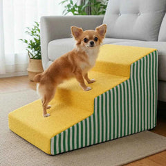 Dog Damp Step 3/4/5 Steps High-Density Foam Dog Stairs with Gentle Slope for High Beds and Sofa, Washable Cover, Vibrant Color