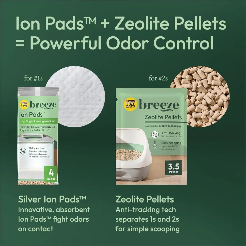 Tidy Cats Hooded Litter Box System Breeze Kit Pellets Pads