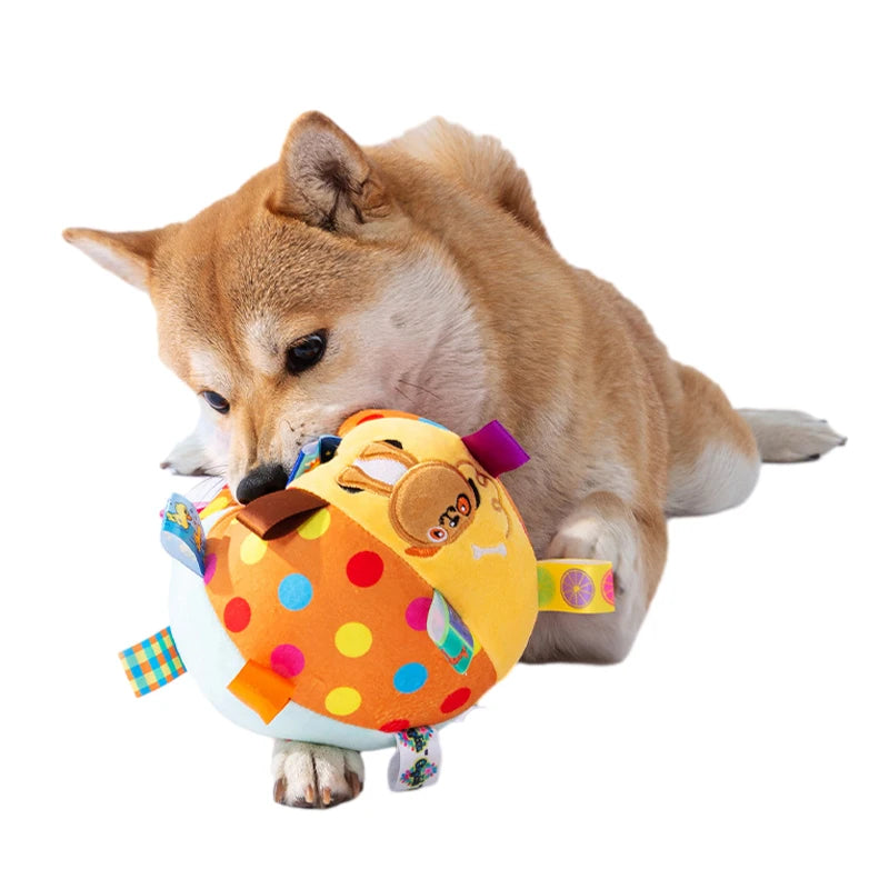 Aggressive Chewers Interactive Ball Dog Toy With Plush Handle