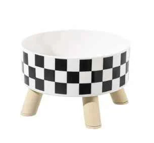 Pet cat and dog bowl polka-dot plaid stainless steel anti-slip easy to clean indoor and outdoor