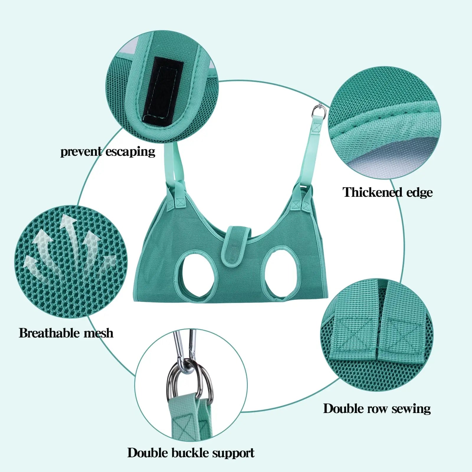 Bitbat Dog Grooming Hammock for Small Dogs & Cats, Pet Nail Sling Harness | Dog hanging harness for nail trimming. Soft support, dual straps. Includes 767C clippers + file. For small pets.