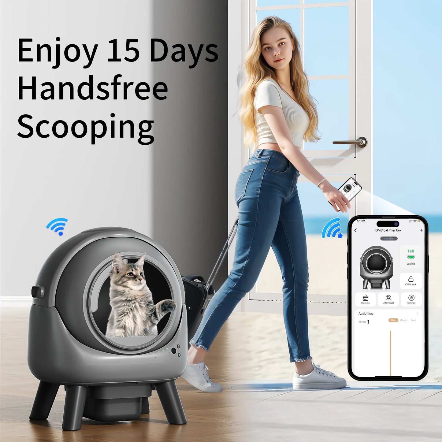 Pet Harmony Supplies Self Cleaning Litter Box Multi Cat