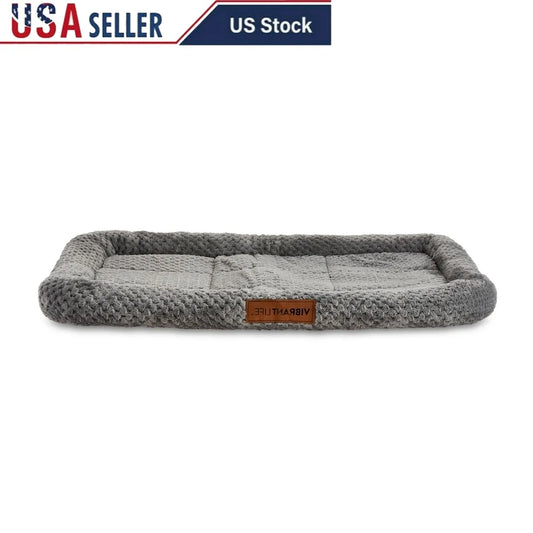 Cozy Dog Crate Mat 30 Inch Padded Cushion Plush Foam Support Soft Fabric Machine Washable Bolstered Pet Bed