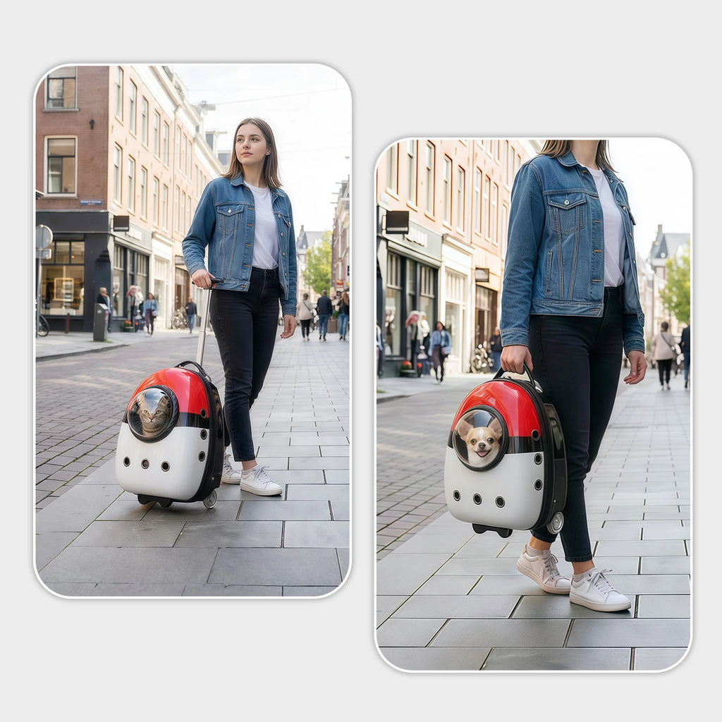 2 In 1 Cat Carrier Backpack Suitcase For Pets Travel