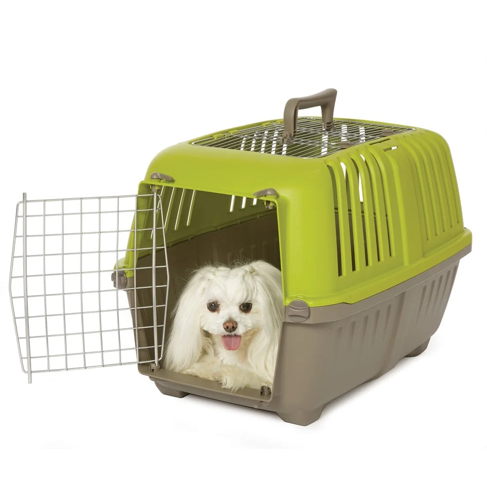 24 Inch Travel Pet Carrier Small Dogs Cats with Steel Door Easy Assembly Portable Durable Design Veterinarian Trips