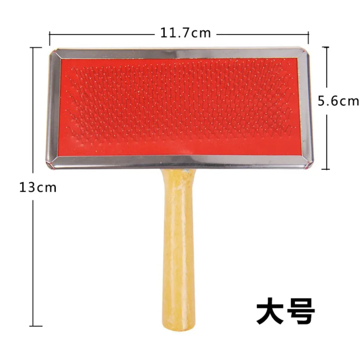 Hign-concerned Steel Needle Wooden Handle Comb For Dogs And Cats Grooming