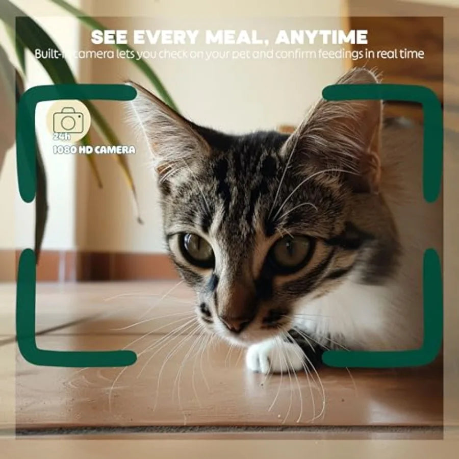 Automatic Cat Feeder With 1080P Camera Timed Dispenser 6L