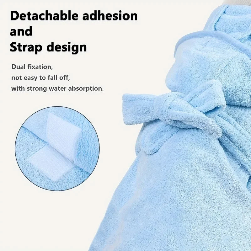 Quick Dry Pet Bath Towel Robe Absorbent Dog Cat Bathrobe