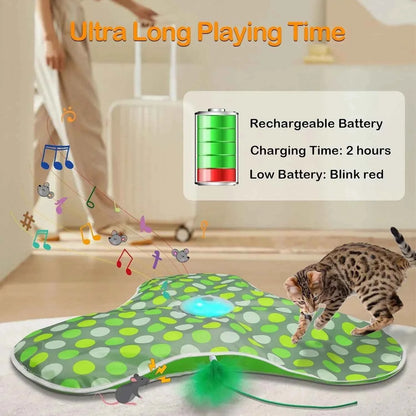 Smart Interactive Cat Toy with Squeaky Mouse for Engaging Hide and Seek Playtime