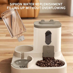 2 In 1 Automatic Cat Feeder Water Dispenser Dual Purpose Auto Portion Control Pet Food Water Bowl for Small Dogs Kittens