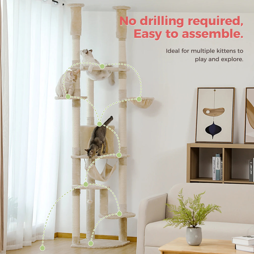 PAWZ Road Multi Level Tall Cat Tree For Indoor Cats