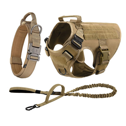 PETRAVEL Tactical Dog Harness Leash Molle Pouches For German Shepherds