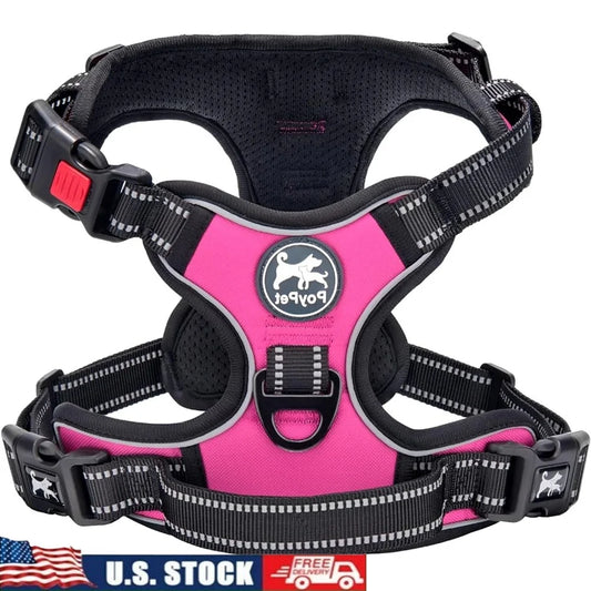No Pull Reflective Dog Harness With Padded Handle Walking