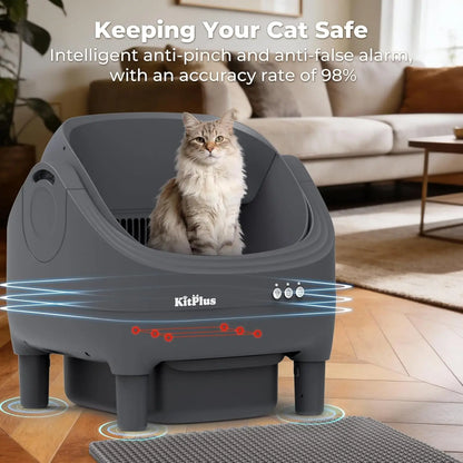 Open Top Self Cleaning Electric Cat Litter Box App Control