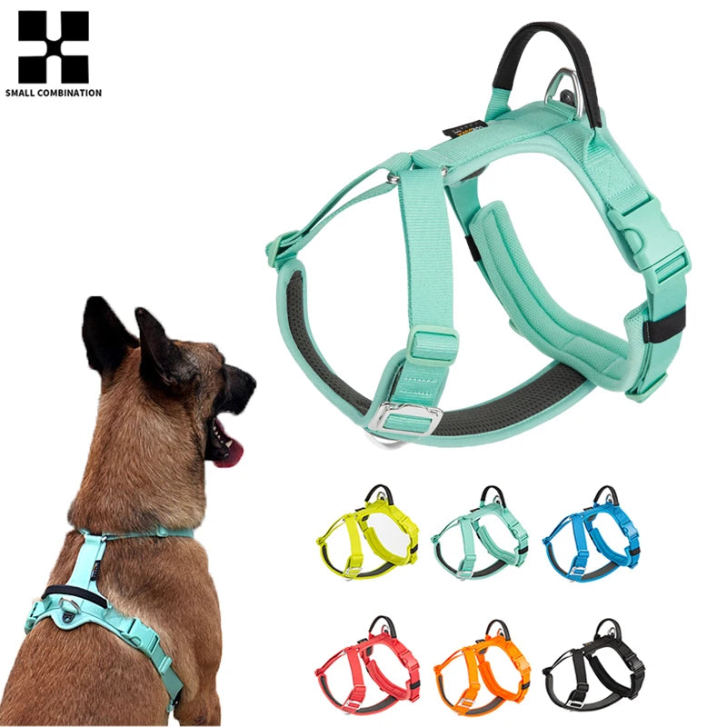 Adjustable No Pull Reflective Nylon Dog Harness Comfortable