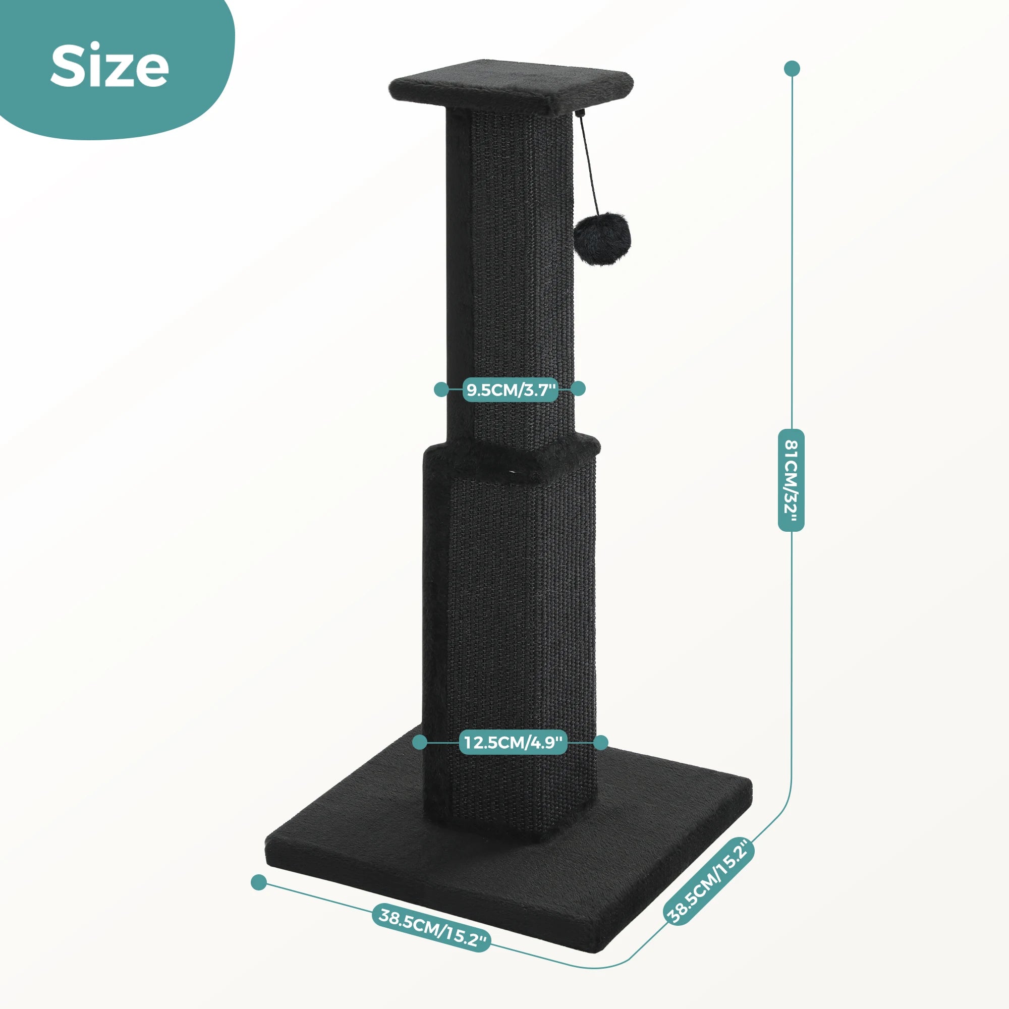 PAWZ Road Cat Scratcher With Woven Sisal Ball Toy Indoor