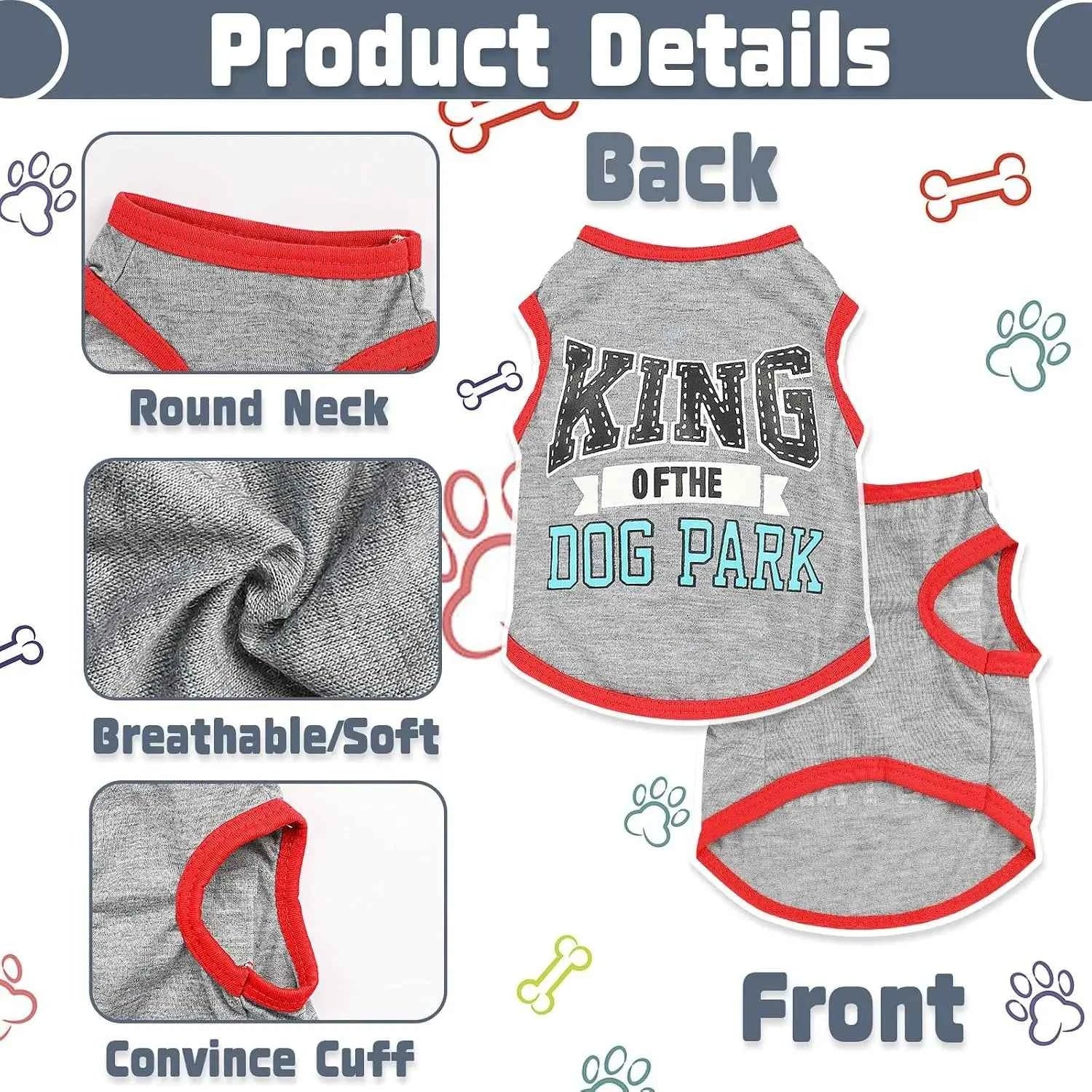 4 Pack Summer Dog Shirts for Small Dogs Chihuahua Yorkie Soft Cute Pattern Pet Clothing Pink Grey Red Green XXS~M