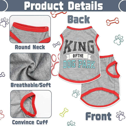 4 Pack Summer Dog Shirts for Small Dogs Chihuahua Yorkie Soft Cute Pattern Pet Clothing Pink Grey Red Green XXS~M