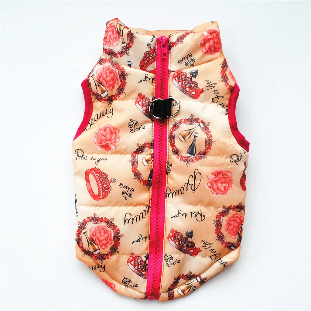 Dog Clothes Winter Camo Skull Butterfly Leopard Vest Coat Warm Pet Hoodie Jacket for Small Medium Dogs  Fashion Puppy Outfit