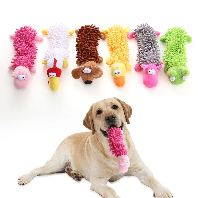 Squeaky Plush Dog Toy With Teething Sound For Daily Fun