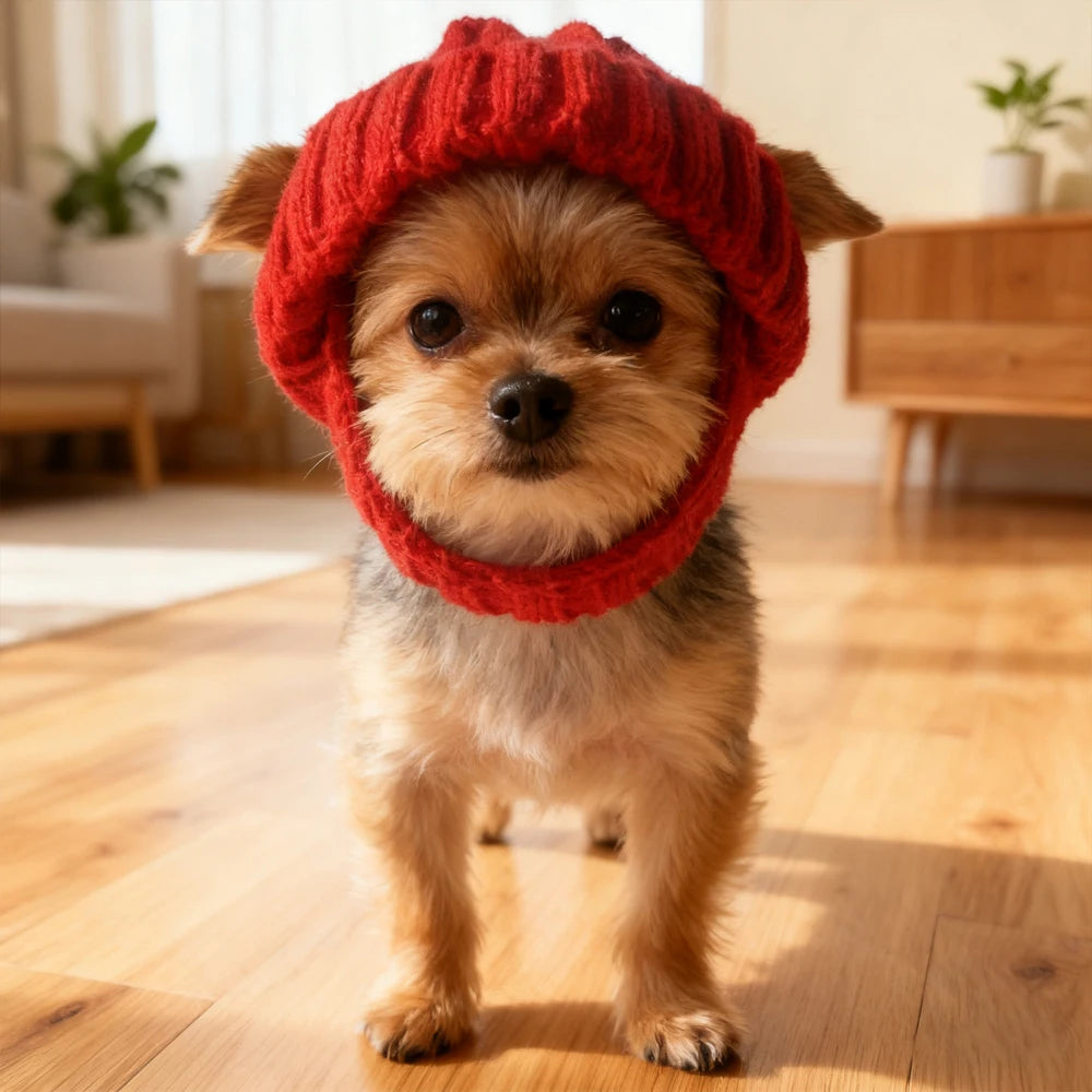 NONECN Warm Knitted Hat For Maltese Dogs Indoors Outdoors