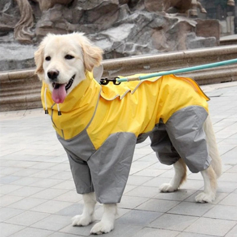 Pet Large Dog Raincoat Outdoor Waterproof Clothes Hooded Jumpsuit Cloak For Small Big Dogs Overalls Rain Coat Labrador