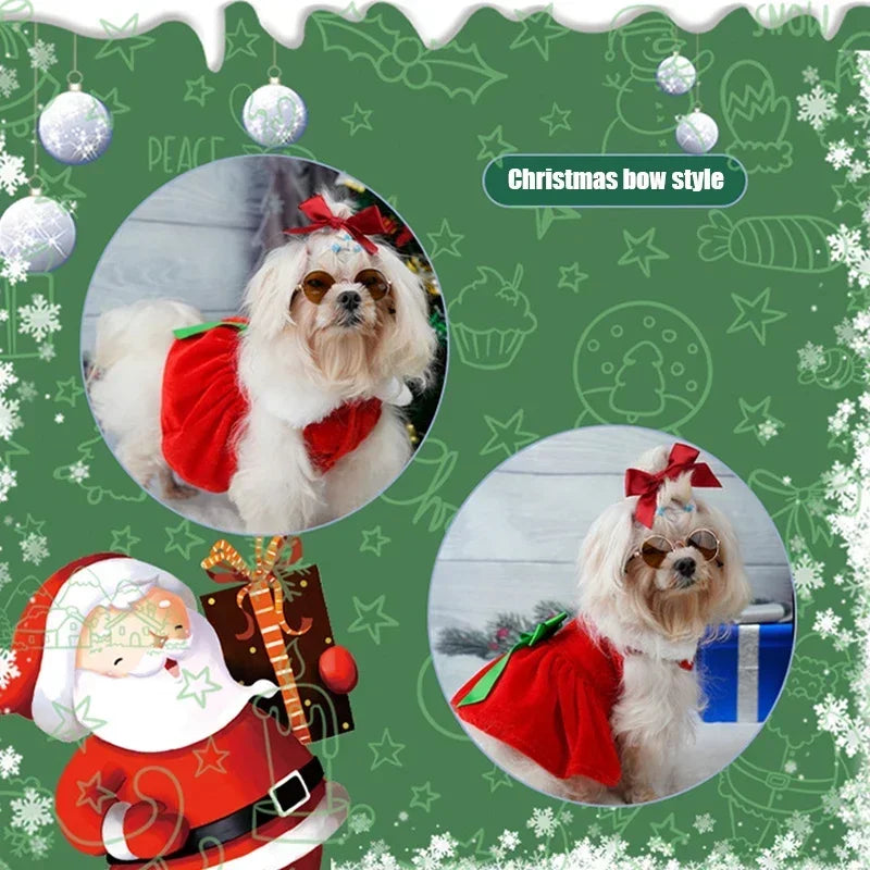 Hign-concerned Christmas Dog Coat Dress Warm Holiday Costume