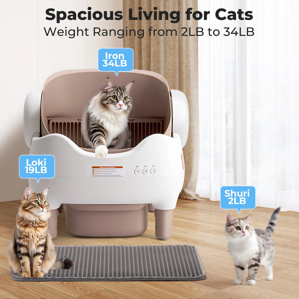 Lunapurr Automatic Self Cleaning Cat Litter Box With App Control