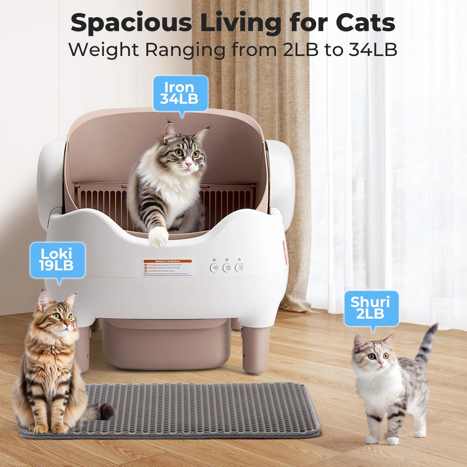 Lunapurr Automatic Self Cleaning Cat Litter Box With App Control
