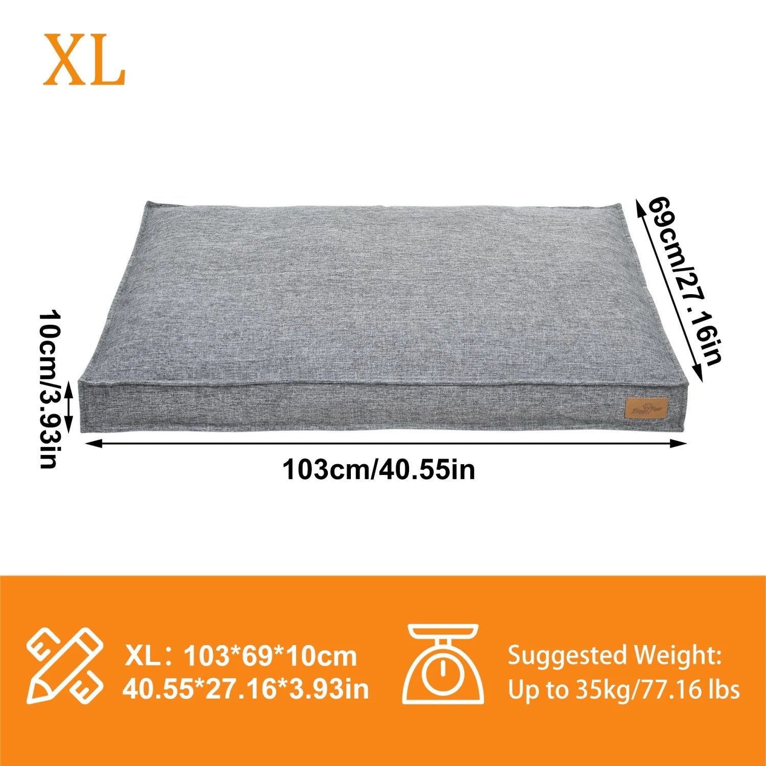 M/L/XL/2XL Dog Beds Cozy Cushion for Medium Large Dogs Rectangular Pet Bed Sleep Mat with Linen Cover Foam Base Waterproof Lining