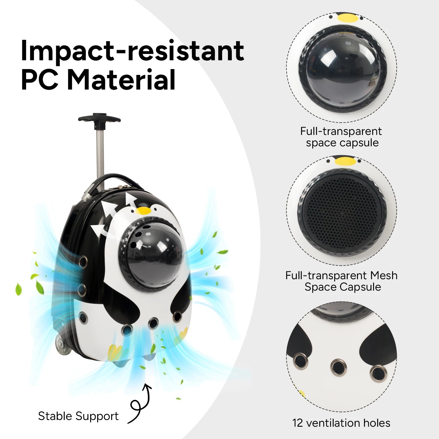 2 In 1 Cat Carrier Backpack Suitcase For Pets Travel