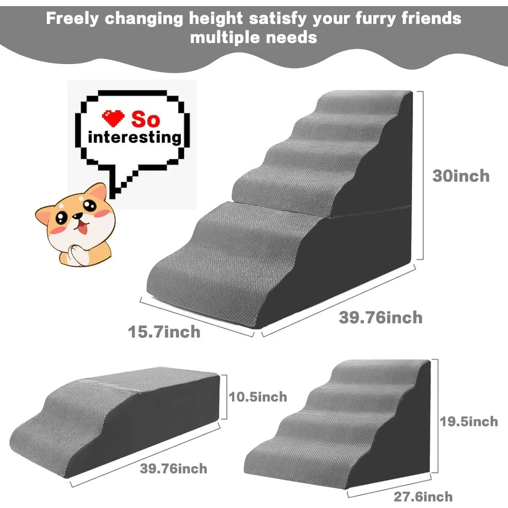 Premium Foam Dog Stairs For High Beds Durable Safe NonSlip