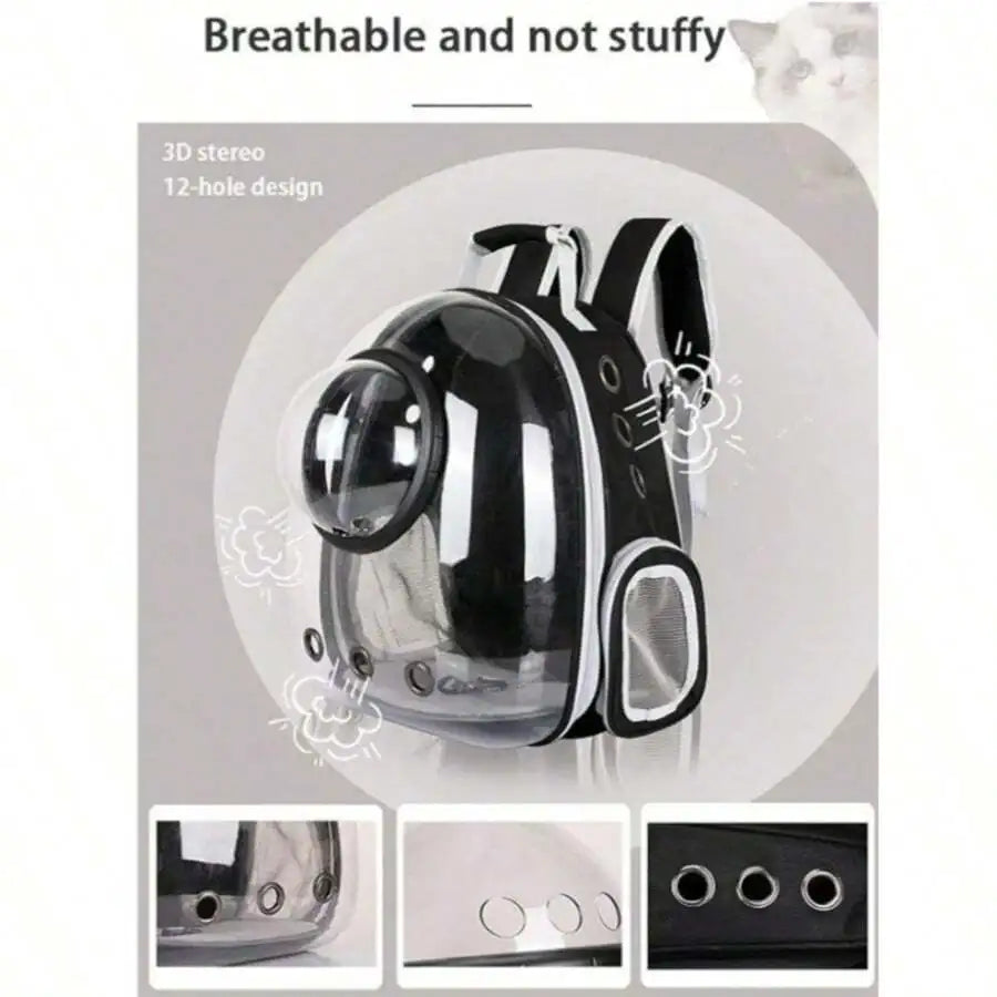 Pet Space Capsule Backpack, Small And Medium-Sized Cat, Puppy Or Rabbit Handbag, Transparent, Breathable, Heat-Resistant And Wat