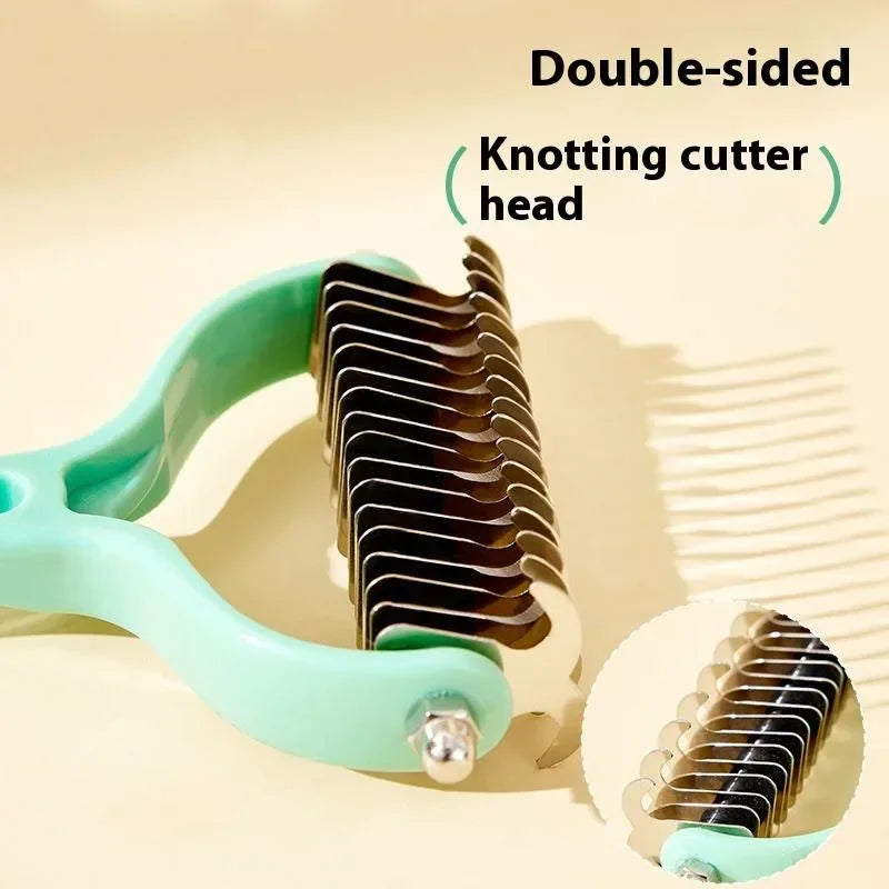 Hign-concerned Cat Fur Knot Cutter Double-Sided Deshedding Brush